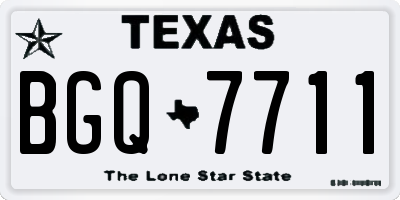 TX license plate BGQ7711