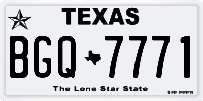 TX license plate BGQ7771