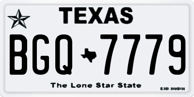 TX license plate BGQ7779