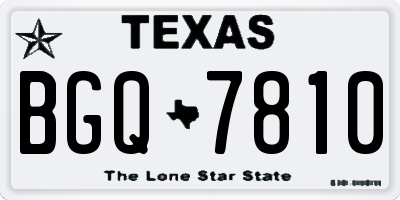 TX license plate BGQ7810