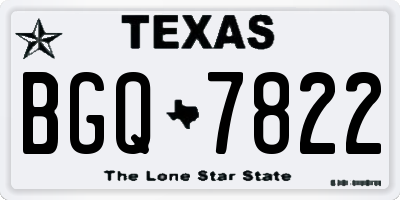 TX license plate BGQ7822