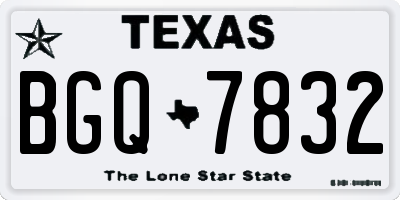 TX license plate BGQ7832