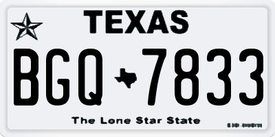 TX license plate BGQ7833