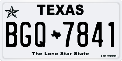 TX license plate BGQ7841