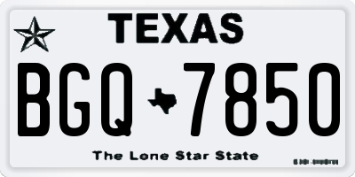 TX license plate BGQ7850