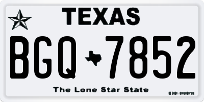 TX license plate BGQ7852