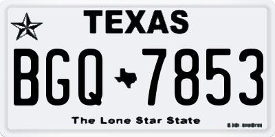 TX license plate BGQ7853