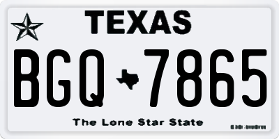 TX license plate BGQ7865