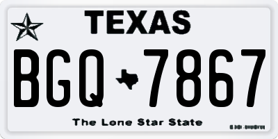 TX license plate BGQ7867