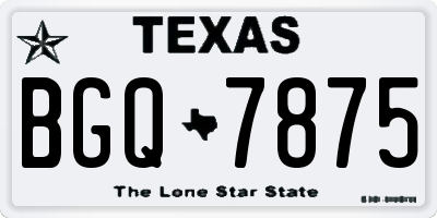 TX license plate BGQ7875