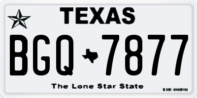 TX license plate BGQ7877
