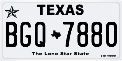 TX license plate BGQ7880