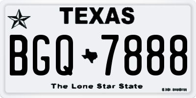 TX license plate BGQ7888