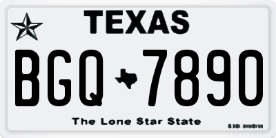 TX license plate BGQ7890