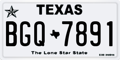 TX license plate BGQ7891