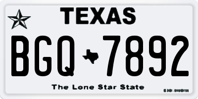 TX license plate BGQ7892