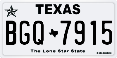TX license plate BGQ7915