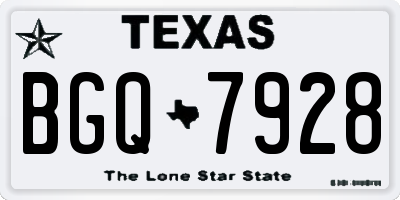 TX license plate BGQ7928