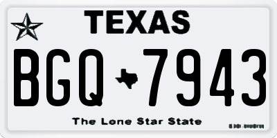 TX license plate BGQ7943