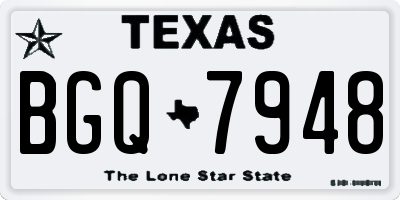 TX license plate BGQ7948