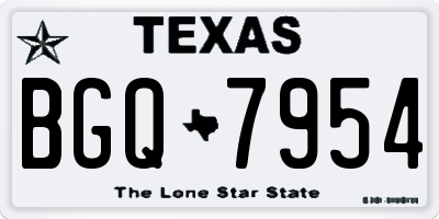 TX license plate BGQ7954