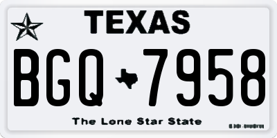 TX license plate BGQ7958
