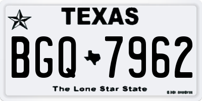 TX license plate BGQ7962
