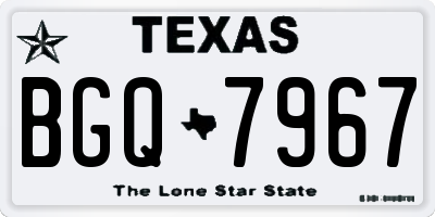 TX license plate BGQ7967
