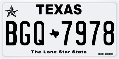 TX license plate BGQ7978