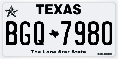 TX license plate BGQ7980