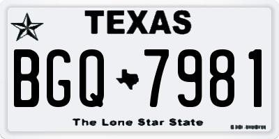 TX license plate BGQ7981