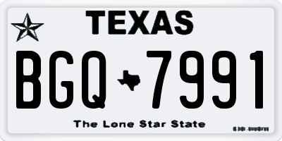 TX license plate BGQ7991