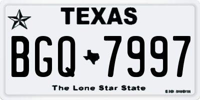TX license plate BGQ7997