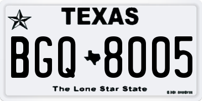 TX license plate BGQ8005