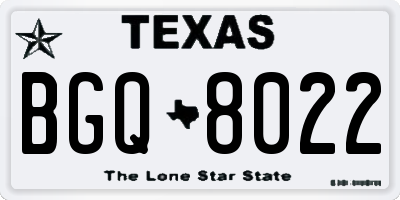 TX license plate BGQ8022