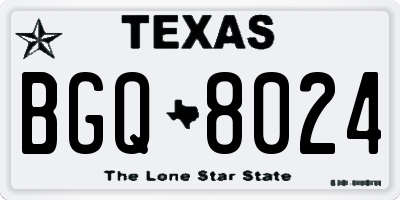 TX license plate BGQ8024