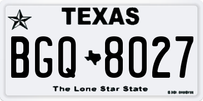 TX license plate BGQ8027