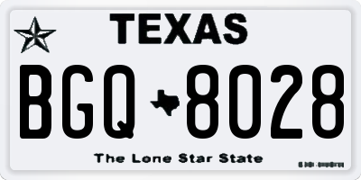 TX license plate BGQ8028