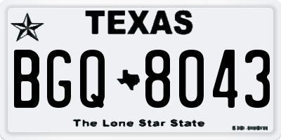 TX license plate BGQ8043