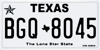 TX license plate BGQ8045