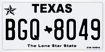 TX license plate BGQ8049