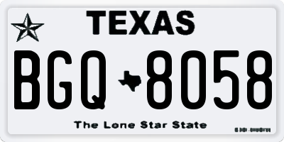 TX license plate BGQ8058