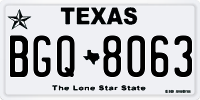 TX license plate BGQ8063