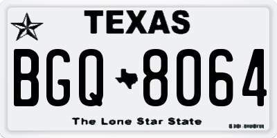 TX license plate BGQ8064
