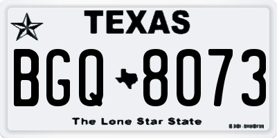 TX license plate BGQ8073