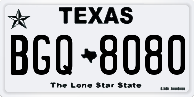 TX license plate BGQ8080