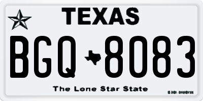 TX license plate BGQ8083