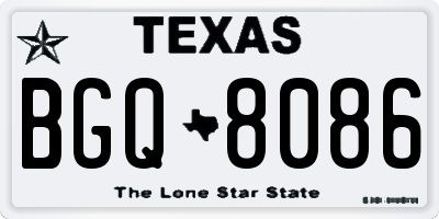 TX license plate BGQ8086
