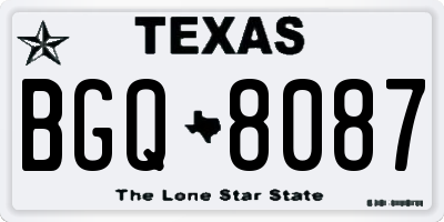 TX license plate BGQ8087