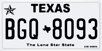 TX license plate BGQ8093